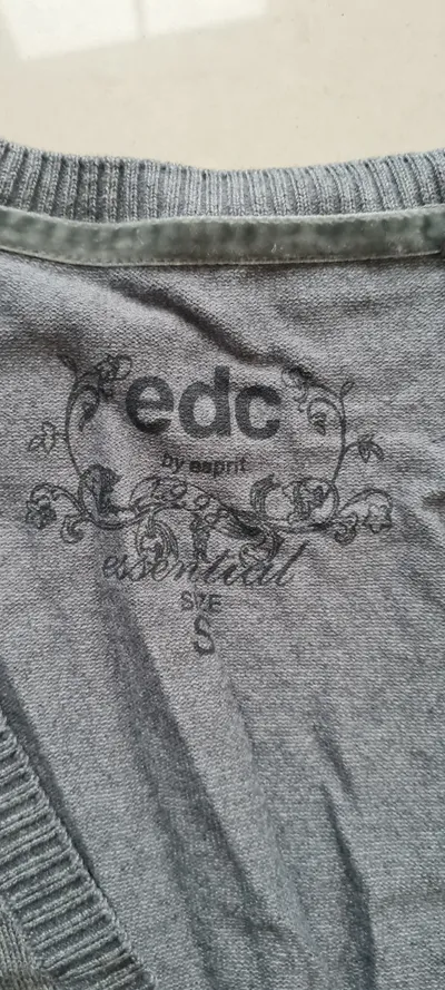 edc by Esprit Damen Strickjacke Cardigan Gr. S/36 Grau Langarm