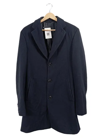 WE Fashion Herren Wollmantel Blau Gr. 44 XS Klassisch Einreiher