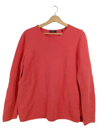 Emilia Parker Damen Pullover Gr. 40/L Rot Baumwolle Rippstrick