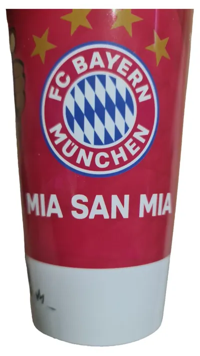 FC Bayern München Fan Becher Bär Motiv Rot Kunststoff 16cm