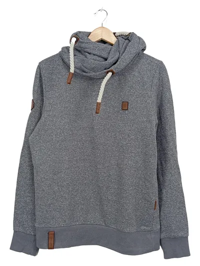 Naketano Herren Kapuzenpullover Hoodie Gr. M Grau Meliert Sweatshirt