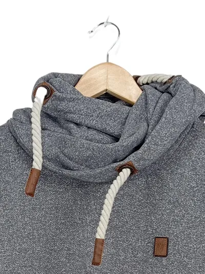 Naketano Herren Kapuzenpullover Hoodie Gr. M Grau Meliert Sweatshirt