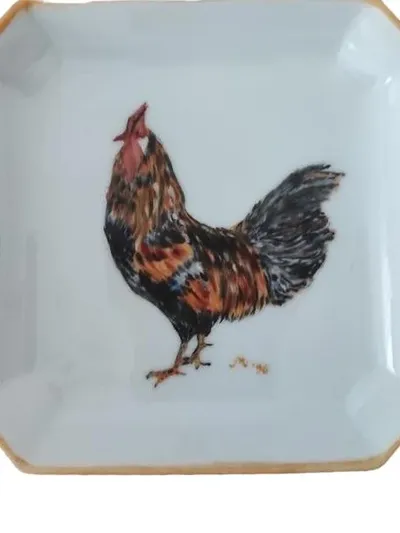 Kaiser Porzellan Dekoschale Hahn Motiv Klassisch Weiß 14cm