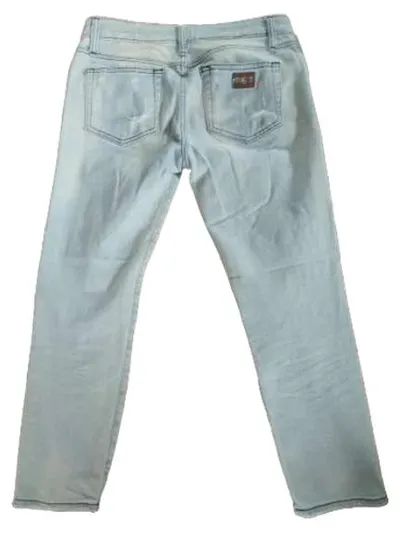 MET Damen Destroyed Jeans W29 Strass Glitzer Hellblau Italy Glamour
