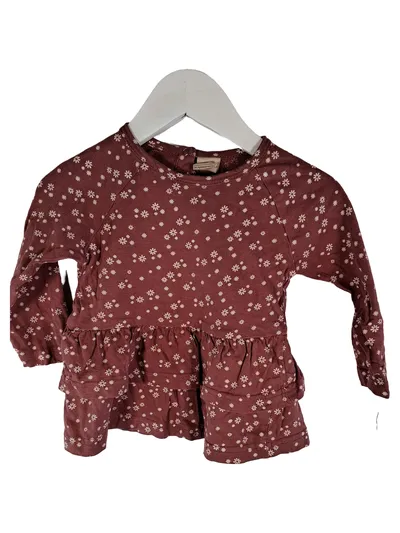 ALANA Mädchen Langarmshirt Gr. 80 Blumenmuster Rosa Rüschen