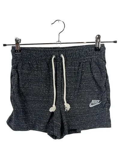 Nike Damen Sport Shorts Gr. XS Grau Meliert Baumwolle Kurze Hose