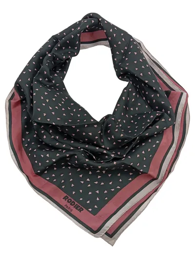 RODIER Damen Tuch Seide Mehrfarbig Elegant Abstrakt Muster Schal Halstuch