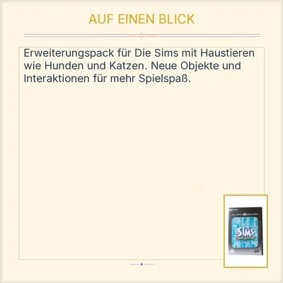 Die Sims Tierisch gut drauf EA Most Wanted PC CD-ROM Erweiterungspack