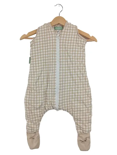 molis&co Baby Schlafsack mit Füßen Gr. 74 Beige Kariert Ganzjahres