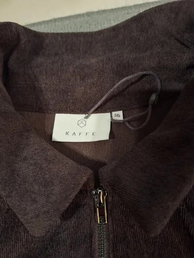 Kaffe Damen Cordkleid Braun Gr. 36 Reißverschluss Gürtel Hemdblusenkleid