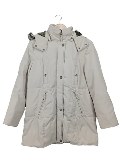 CANDA Damen Winterjacke Gr. 38/M Beige mit Kapuze Gesteppt