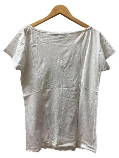 French Connection Damen T-Shirt M Blumen Pailletten Stickerei Weiß Schwarz