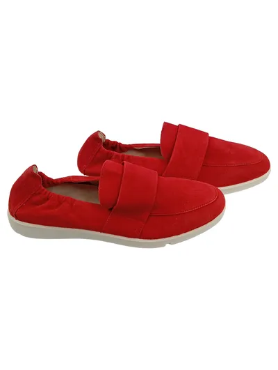 Legero Damen Slipper Wildleder Rot Größe 40 Slip-On Loafer Komfort