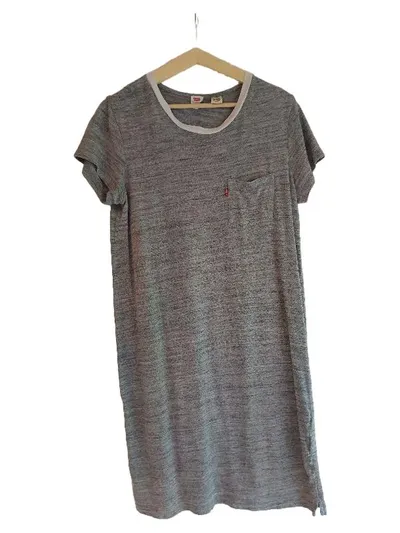 Levi's Damen Freizeitkleid Grau Gr. 36/S Baumwolle Meliert