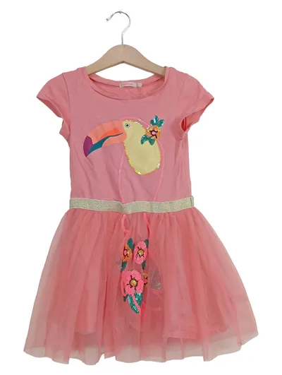 Billieblush Kinder Freizeitkleid Mädchen Gr. 104 Pink Tukan Pailletten