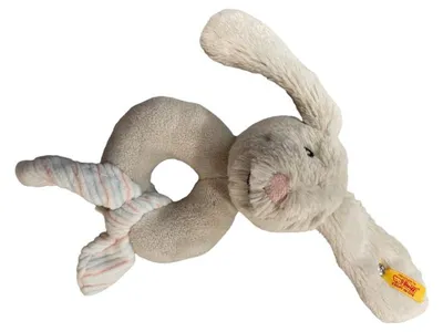 Steiff Baby Rassel Hase Greifling Beige Klassisch Stofftier Spielzeug