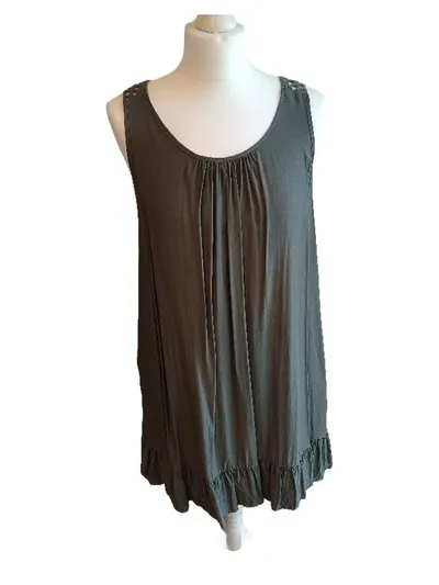 Hallhuber Damen Freizeitkleid Gr. 38 M Grün Viskose Bohemian