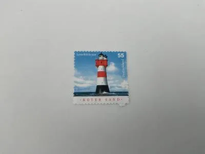 Deutsche Post Briefmarke Leuchttürme Deutschland Roter Sand 55 Cent