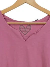 Ulla Popken Damen T-Shirt Herz-Print Rosa Gr. 46/48 Baumwolle 4