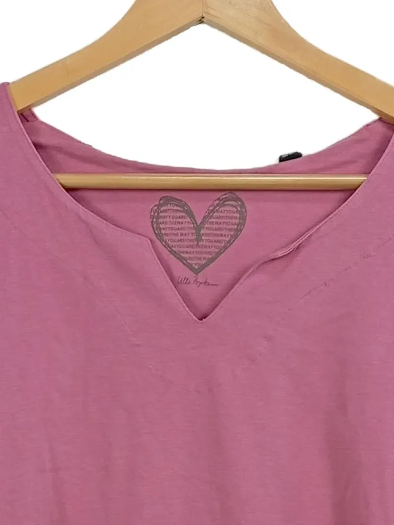 Ulla Popken Damen T-Shirt Herz-Print Rosa Gr. 46/48 Baumwolle 4