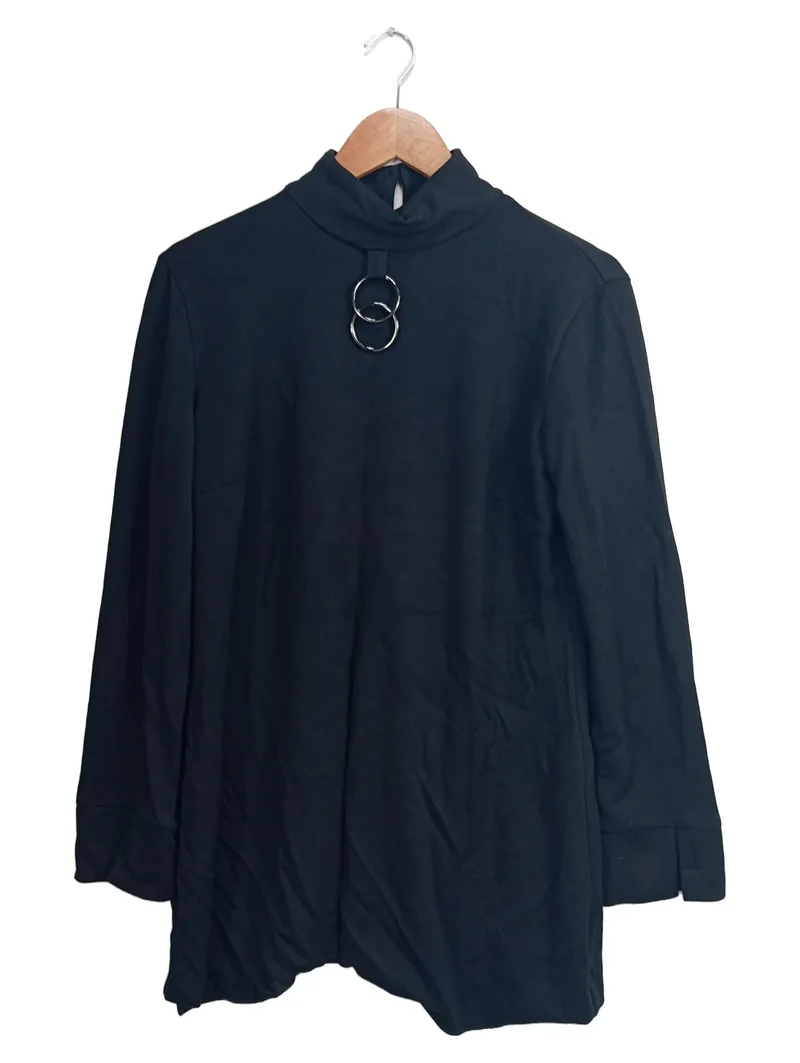 ANA ALCAZAR Freizeitkleid Damen Gr. 42/XL Schwarz Modern mit Ringen 1