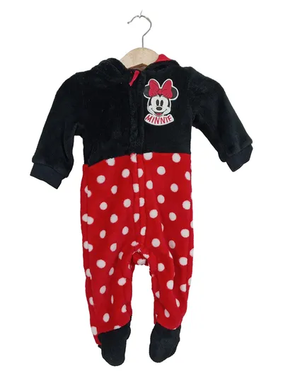 Disney Baby Schlafanzug Strampler Overall Punkte Kapuze Gr. 68 Mehrfarbig