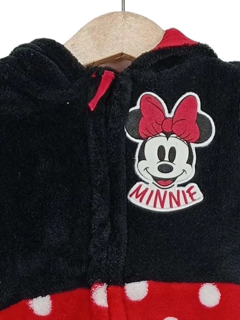 Disney Baby Schlafanzug Strampler Overall Punkte Kapuze Gr. 68 Mehrfarbig 3
