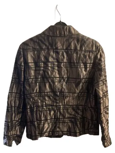 ADAGIO Damen Blazer Gr. 40 Grau Kariert Strass Elegant Business Jacke