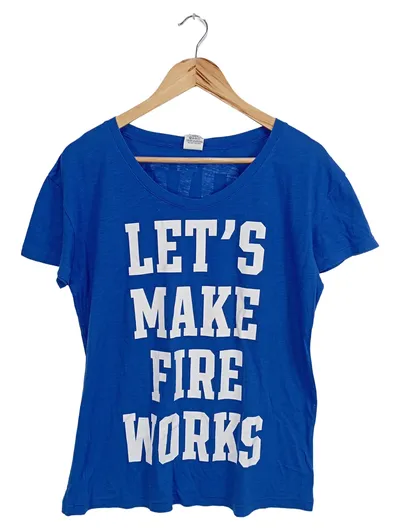 Victoria's Secret PINK Damen T-Shirt Gr. S Blau Schriftzug Casual