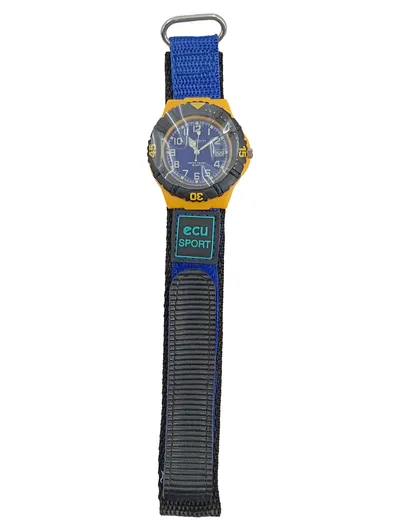 ecuform ecu Sport Herren Armbanduhr Quarz Blau Gelb Textilarmband