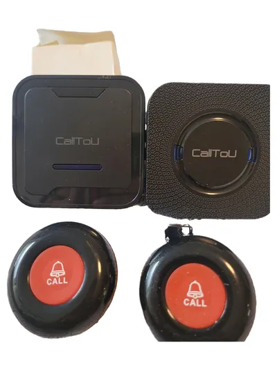 CallToU CC05/CC01 Pager System Rufsystem für Pflege Notruf Senioren Schwarz
