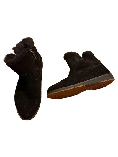 EMU Australia Damen Stiefeletten Gr. 40 Schwarz Wildleder Fell Reißverschluss