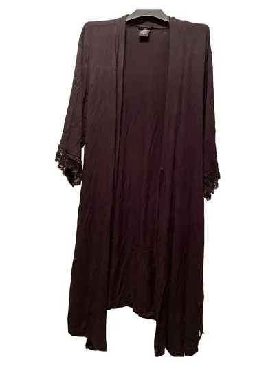 Sylvie Meis Damen Morgenmantel Schwarz Gr. 36/S Feminin Viskose Spitze