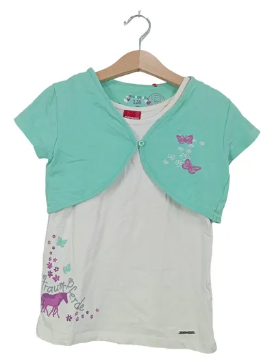 Traumpferd Kinder Twin Set Mädchen Shirt Gr. 128 Casual Mehrfarbig Baumwolle