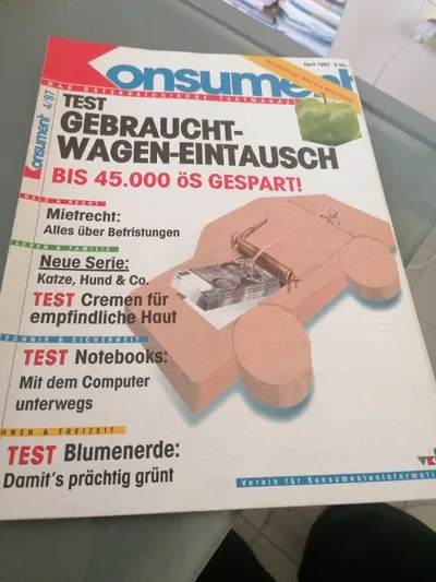 KONSUMENT Zeitschrift April 1997 Gebrauchtwagen Notebooks Österreich Testmagazin
