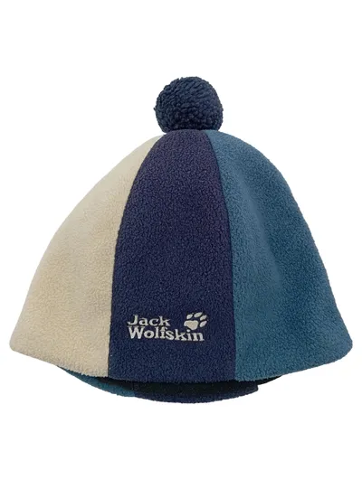 Jack Wolfskin Fleece Mütze mit Bommel Mehrfarbig Outdoor Kinder