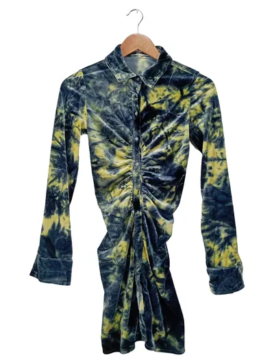 Jaded London Damen Blusenkleid S 36 Mehrfarbig Tie-Dye Samt Modisch Streetwear