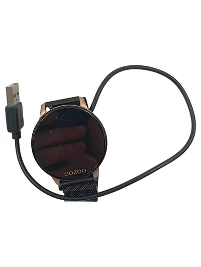 OOZOO Smartwatch Armbanduhr Schwarz Metall inkl. Ladekabel