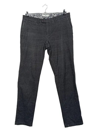 BRAX Anzughose Herren Kariert Grau Business Casual Polyester Gr. 52 W32 L33