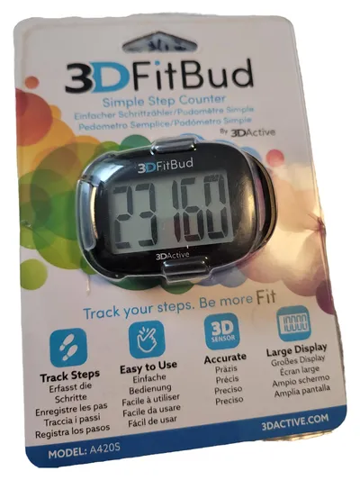 3DActive 3DFitBud Simple Step Counter Schrittzähler Fitnesstracker Schwarz