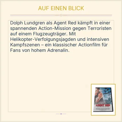 Agent Red DVD Dolph Lundgren Actionfilm Ein tödlicher Auftrag