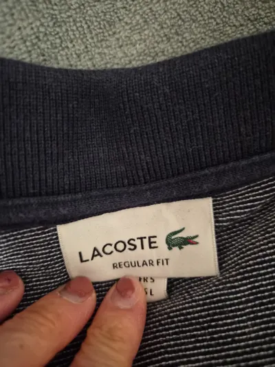 Lacoste Poloshirt Herren Gr. L Regular Fit Colorblock Blau Weiß Grün