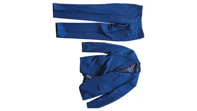 Esprit Herren Anzug Gr. 90 Blau Business Sakko Hose Set