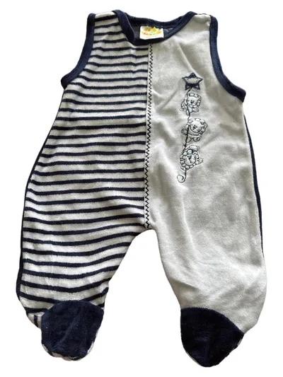 DIMO Baby Body Strampler Gr. 50/56 Blau Gestreift