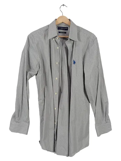 U.S. Polo Assn. Business Hemd Herren Gr. 32 Weiß Kariert Langarm