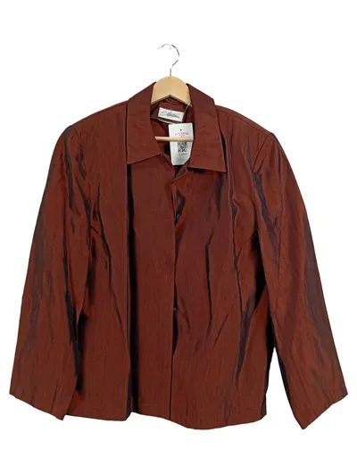 Madame Damen Seidenbluse Hemdbluse Braun Elegant Gr. 42 XL