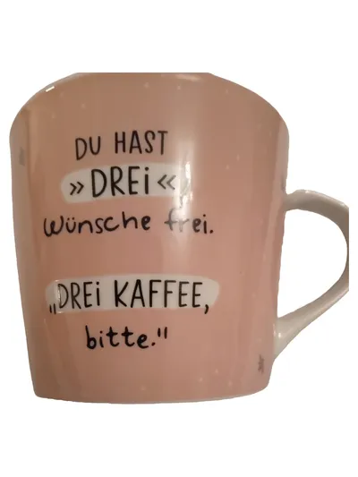 Schreibkram Manufaktur Kaffeebecher Keramik Rosa Schriftzug Casual 330ml