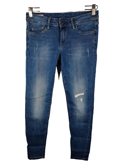 Pepe Jeans London Damen Destroyed Jeans W26/L30 Blau Skinny