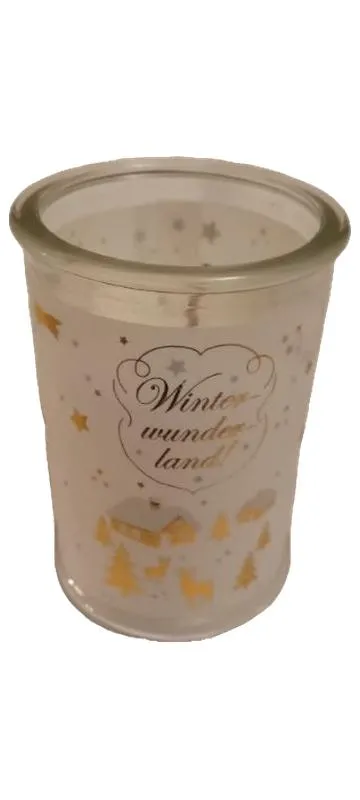 Depesche Windlicht Winterwunderland Glas Mehrfarbig Weihnachtlich Kerzenhalter 1