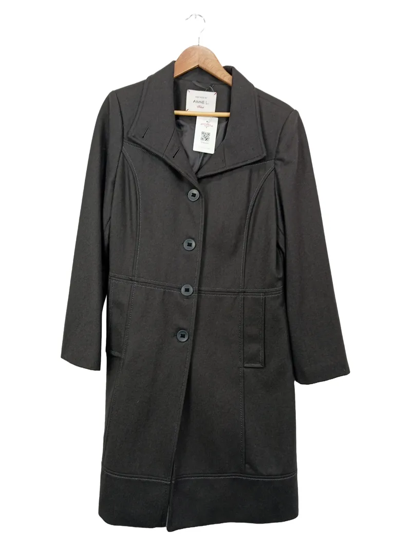 Anne L. Damen Trenchcoat Grau Gr. 42/XL Eleganter Wollmantel 1